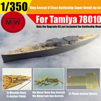 1/350 Scale King George V Class Battleship Super Detail-up Set for Tamiya 78010 CY350043Z(Wooden Deck Metal Barrel PE Sheet)