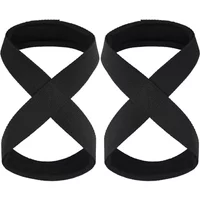 Padded Figure 8 Straps Deadlift Weight Lifting Wrist Straps Power Lifters Workout Pull-ups Horizontal Bar Gym Fitness