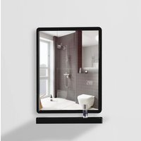 Rectangle Wall Hanging Mirror Metal Framed Black White Vanity Mirrors Rounded Corner Wall-Mounted Makeup Mirrors Over Sink