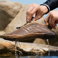 Men Closed Toe Wading Shoes Quick Drain Breathable Mesh River Trekking Footwear Beach Swimming Outdoor Sports Shoes