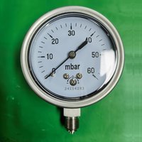 Stainless steel mbar pressure gauge
