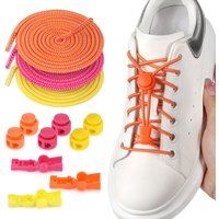 1-4Pair No Tie Shoelaces Round Push The Spring Lock Sports Elastic Shoelace Suitable For All Shoes Lazy Laces Shoe Accessories