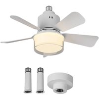 ASWUT-Socket Fan Light With Remote 24W 2000 Lumens E27 Light Bulb Fan 4 Speed Wind Screws In Ceiling Fans For Bedroom