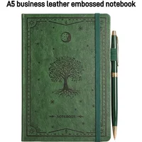 Embossed PU Leather A5 Business Journal with Elastic Band Thick Notebook Luxury Gift for Corporate Clients Colleagues Birthday
