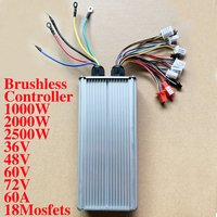 1000W 2000W 2500W Bürstenloser Motorcontroller 60A 18MOSFET Dual-Modus 48V/60V/64V/72V für E-Motorräder E-Fahrräder Lithium-Roller