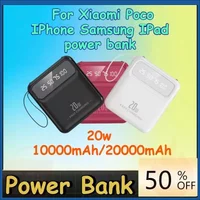 20000mAh 10000mAh Power Bank for Xiaomi Poco IPhone for Samsung IPad Battery Bank PowerBank