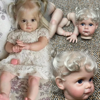 22Inch Maggie Reborn Doll Kits With Rooted White Hair DIY Paint Kits Soft Touch Feeling Handmade Lifelike Real Bebe Reborn Doll