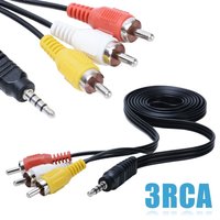 1M DVD TV Audio Video Male to Male Adapter Wire AUX Cable AV Cable 3.5mm Jack to 3 RCA
