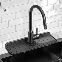 Silicone Kitchen Sink Splash Guard, Large Faucet Mat, Premium Draining Mat, Adjustable Faucet Protector for Kitchen & Bathroom