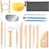 8/17pcs Pottery Sculpting Tools Set Ceramic Detail texture Shaping Blade Clay Modeling Stainless Steel Kit Carving Hole Punch