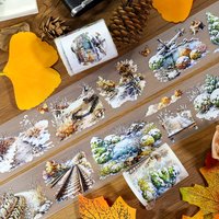 2m/Roll Matte Natural beauty PET Tape Lake Washi Masking Tape Decorative Adhesive Stickers For Diary Scrapbooking Journal