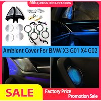 11 Colours LED Speaker Cover Grille For BMW New X3 X4 IX3 G01 G02 Car Midrange Tweeter Metal Horn Cover Decorated Ambient Lights