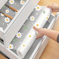 Daisy Flower Kitchen Cabinet Mat Reusable Drawer Mat Kitchen Dining Table Mat Insulation Mat Waterproof Moisture-proofDrawer Mat