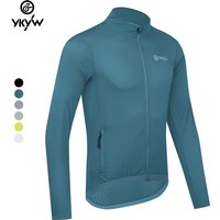 YKYW Men Windproof Waterproof Long Sleeve Cycling Jacket YKK Double Zipper Breathable MTB Bike Clothing Tops Pro Team Jersey