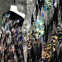 Wedding Winter Velvet Fabric with Sequins, Sewing Sequin Embroidery Fabric for Women's Dress Woven fabrics for sewing