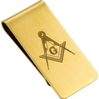 Golden Masonic Money Clip,High Quality Stanless Steel Masonic Money Clip Credit Card Holder Pin