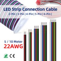 Farbiges LED Streifen Verlängerungskabel 5/10M 22AWG 2-6Pin passend für 3528 5050 RGB RGBW CCT Streifen, Verbindungskabel DIY Schrank Küche Kleidersch