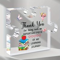 Acrylic Plaque Gift for Teacher, Best Educator Appreciation Present for Christmas Birthday