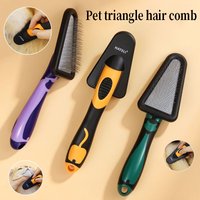 Cat Brush Pet Hair Remover Stainless Steel Dogs Combs Massage Dog Grooming Brush Cleaning Tools Cat Comb Soft Handle Cat Comb