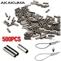 500Pcs Fishing Accessories Single/Double Aluminum Alloy Barrel Crimp Sleeves Connector Wire Leader Fishing Wire Tube Connectors