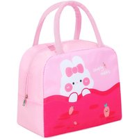 Fresh and Simple Lunch Box Bag with Thickened Aluminum Foil for Heat and Cold Insulation, Cartoon Bento Bag, Student Portable Insulated Bento Bag