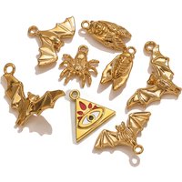 5pcs Stainless Steel Bat Spider Cicada Charms Jewelry Making Accessories DIY Women Earrings Necklace Jewelry Making Base Wholesa