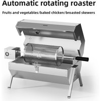 Charcoal Electric Portable Automatic Rotating BBQ Grill, Tabletop Outdoor Stainless Steel Barbecue Grill For Picnic, Garden