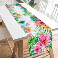 Hawaiian Garland Table Runner Hawaii Luau Tropical Party Decor Kids Favors Tableware ALOHA Summer Beach Birthday Party Supplies