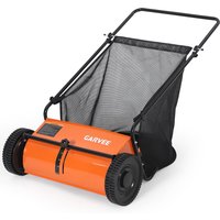 21-Zoll-Rasen- und Laubkehrmaschine, 6 Kubikfuß, Grasmäher mit 4 Hochgeschwindigkeits-Bürsten, Laub- und Gras-Sammelgerät zum Schieben für die Gartenreinigung