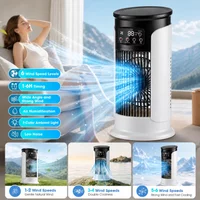 Portable Air Conditioner Fan 6 Speeds Misting Humidifier USB Desktop Cooler LED Display Timer Home Office Personal Summer image 4