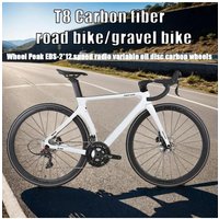 AliExpress T8 Carbon Fiber Road Bike All-oil Disc Brakes Gravel Bike Aldult Racing Ultra-light City Bicycle 22 Speed Road Racing Bicicleta