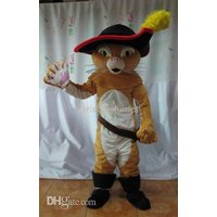New Adult Hot Sale LOVE puss the boots cat Mascot Costume Christmas Fancy Dress Halloween Mascot Costume Free Ship