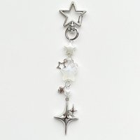 silvery star keychain cute jewellery handmade