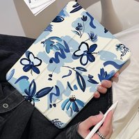 Blue Flowers Table Case For Samsung Tab S9 Plus S9 FE Plus S10 Plus A9 A11 Plus S7 Plus S8 Plus A8 S7 FE Tab S6 Lite P610 Cover