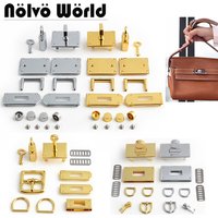 Luxury Fashion Metal Leather Bag Locks Clasp Bag Lock Full Set For Handbag Purse Tote Closure Snap Clasps DIY Leather Crafts