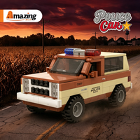 428PCS American Police Car Building Blocks 4X4 SUV Off-Road Vehicle Model Bricks Desktop Ornament Educational Assembly Toy Gift