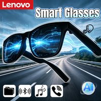 Lenovo Smart AI Glasses Remote Control Touch Photo Camera Voice Assistant Translator Recording Wireless Bluetooth Sunglasses