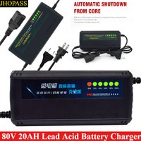 AliExpress JHOPASS 80V 20AH Smart AGM GEL Lead Acid Battery LED Charger for Motorcycle E-bike Scooter Car AC110V-220V EU AU US UK Adapter or Plug