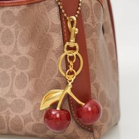 1pc Cherry Keychain diy accessory, realistic multi-color cherry pendant, fashionable bag pendant, cherry keychain, high-end feel