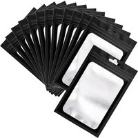 10/50 Pcs Resealable Mylar Bags, Sealable Odor Proof Foil Pouch Bag with Clear Window Jewelry Small Bussiness Packaging Supplies
