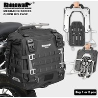 Rhinowalk Motorrad-Seitentasche, Mechaniker, Schnellverschluss, wasserdicht, 35 l, großes Fassungsvermögen, Diebstahlschutz, mit Schlossloch, Molle-Satteltasche