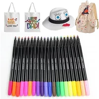 12 Colors Fabric Markers Permanent Fabric Paint Markers Pen Assorted Colors, Marker for Clothes, Textile Markers for T Shirts