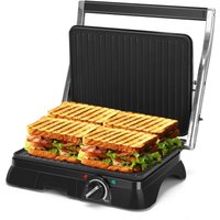 Sandwicheras and Panini Electric Grill Grill (temperature regulator, oil pick tray, 180 ° opening, non-stick plates, 2000W)