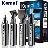 Kemei 6630 Electric Shaver Ear/Eyebrows/Nose Hair Trimmer 4in1 Set Rechargeable Face Hair Trimmer Men Clean Hair Remove Machine