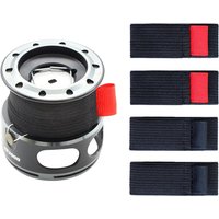 4Pcs/Pack Fishing Spool Belts Pack Flexible Black Red Elastic Fishing Reel Reel Protector Belt Pulley Accessories S M L LL set