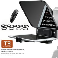 Desview T3 Teleprompter for Smartphone Tablet Camera DSLR Wide Angle Lens for up to 11 Inches for Interview VLOG Video Recording