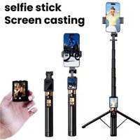 Screen Mirroring Selfie Stick WIFI projection Screen Tripod Real Time Display Selfie Monitor For Smartphone Vlog Video Recording