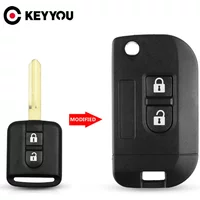 KEYYOU 2 Buttons Modified Folding Remote Car Case Key For NISSAN Qashqai primera Micra Navara Almera Note Sunny