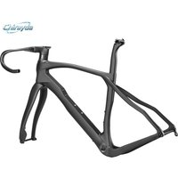 AliExpress Chirayda 2026 New Road bike frame with handlebars T1100 UD Carbon Fiber Frame Disc Brake Bike Lightweight Bicycle Frameset Handlebar