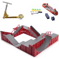 Big Scene DIY Finger Skateboard Grey Mini Park Figure Skate Stunt Ramp Stairs Scooter Venue Combination Indoor Home Toys